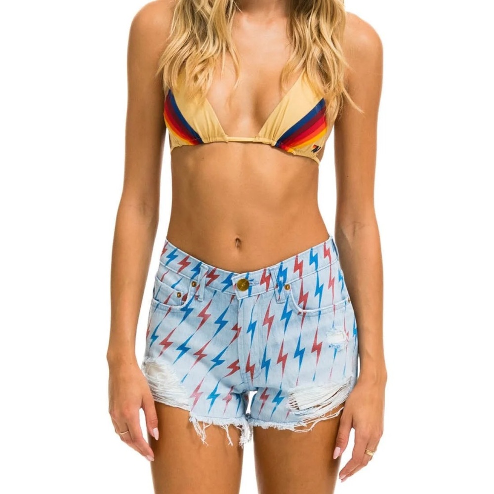 AVIATOR BOLT BOYFRIEND CUTOFF JEAN SHORTS